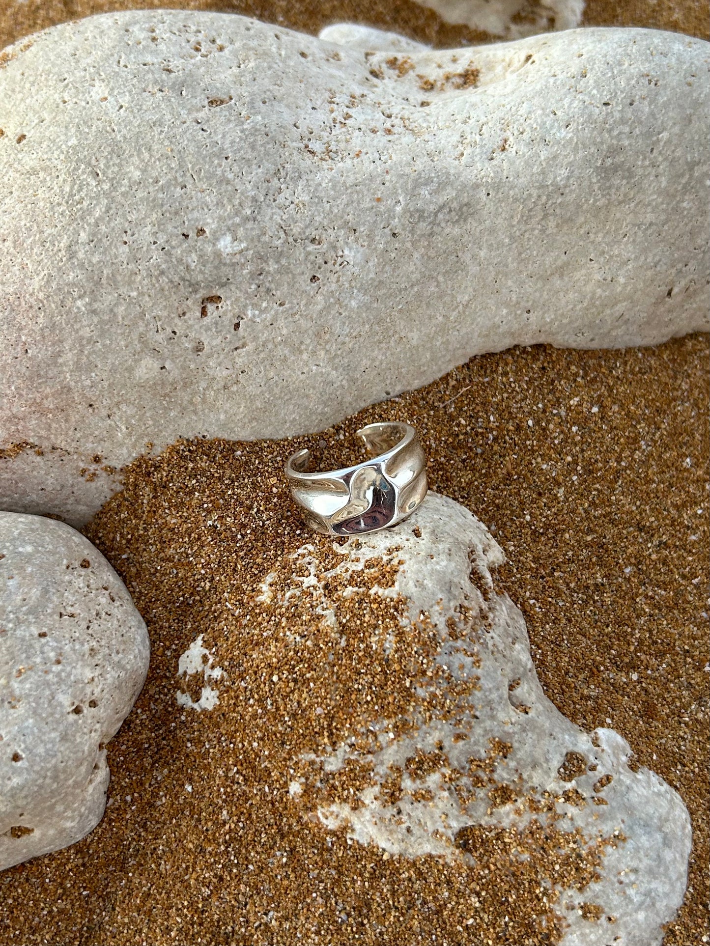 ocean charm ring silver